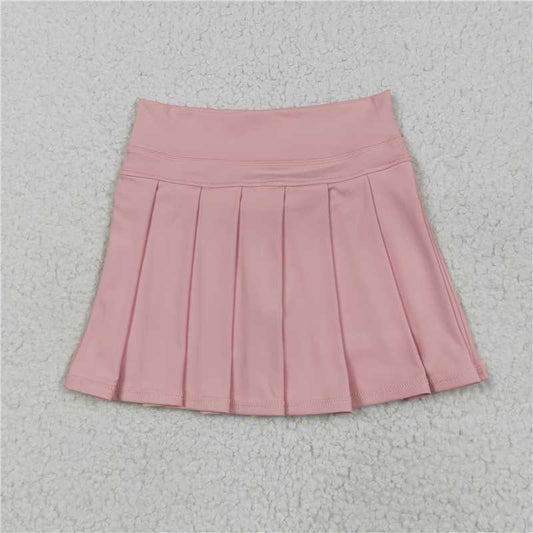12.24 RTS NO MOQ （In stock）Matching GLK0078 Baby Girls Pink Yoga Pleated Active Wear Skirts