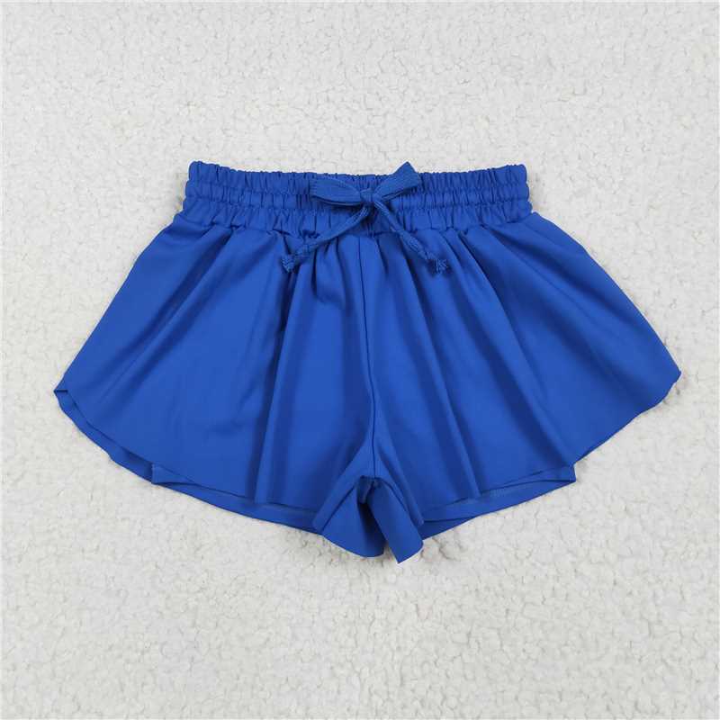12.22 RTS NO MOQ （In stock）Matching SS0552 Baby Girls Royal Blue Skort Yoga Shorts Bottoms