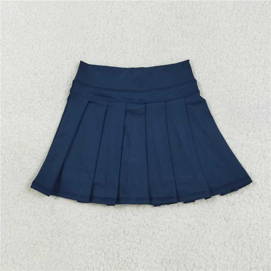12.24 RTS NO MOQ （In stock）Matching GLK0122 Baby Girls Navy Yoga Pleated Skorts Bottom