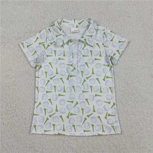 1.13 RTS NO MOQ （In stock）Matching BT1582 Baby Boys Golf Team Button Polo Shirts Top