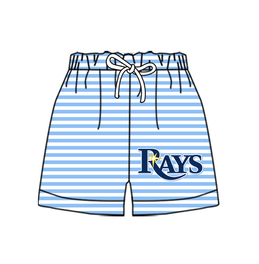CUSTOM MOQ 5 Cute Comfortable Clothing For Kids Baby Kids Summer Blue RAYS Stripe Bottom Team Shorts