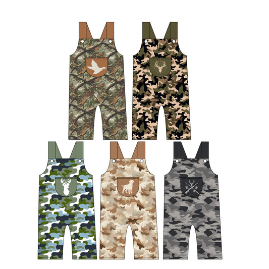 4.21 Pre order No Moq Baby Boys Strap Duck Leaves Camo Pant Hunting Jumpsuits