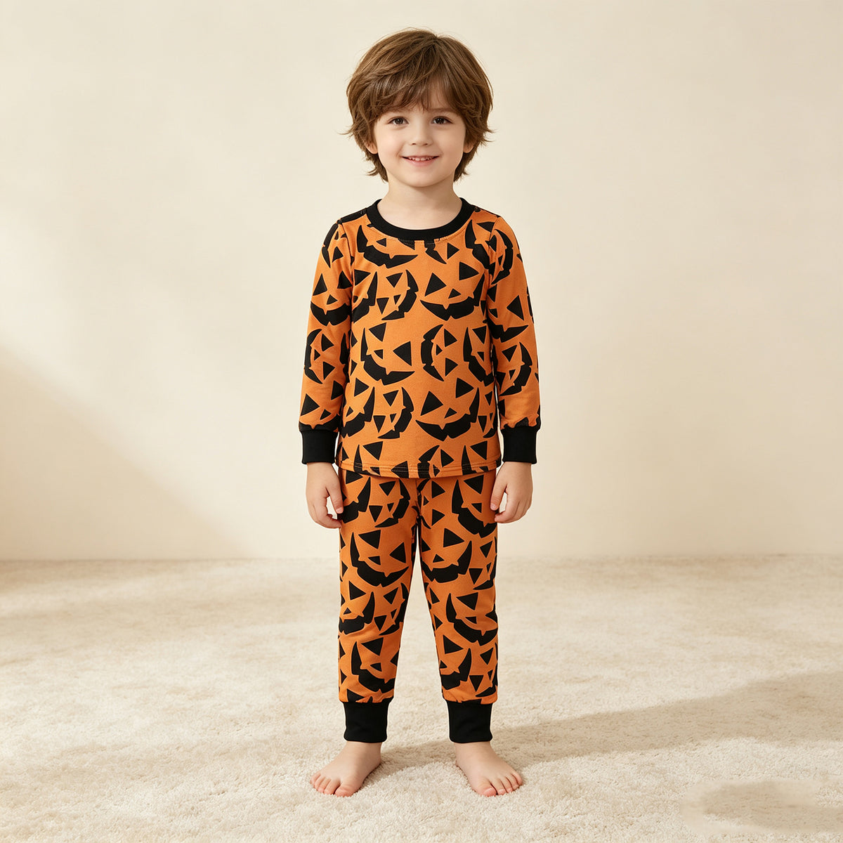 RTS NO MOQ （In stock）milk silk BLP1549 Baby Boys Ghost Pumpkins Top Pant Halloween Pajamas Set