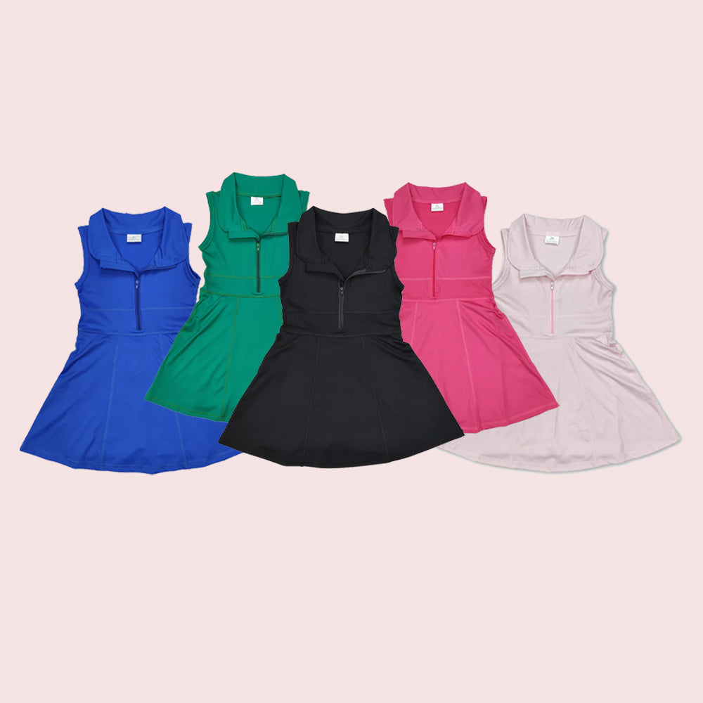 RTS Sibling sleeveless zipper athletic dress with shorts