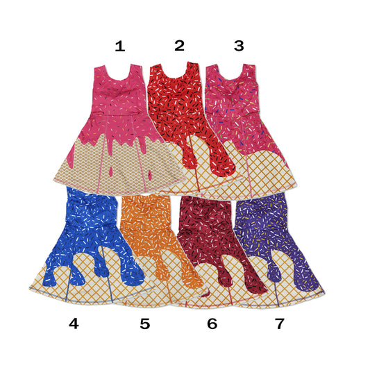 RTS Sibling khaki sprinkle ice cream girls team athletic dress