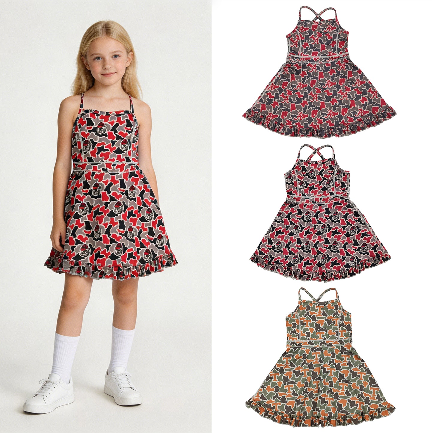 RTS Sibling Baby Girls  Yoga Active Short Team Knee Length Dresses