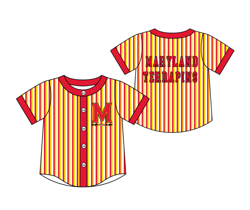 3.5 CUSTOM MOQ 5 Cute Kids Clothing Baby Kids Red Yellow Stripe Short Sleeve Team T-shirts Top