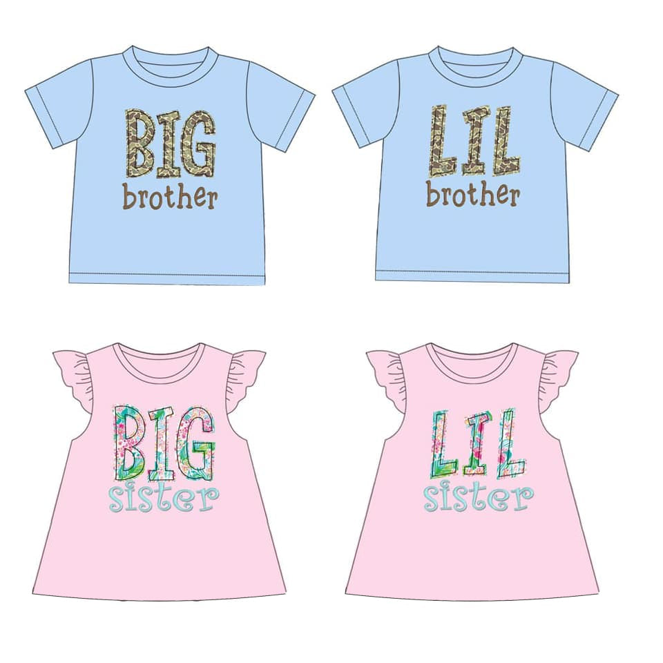 Kids Boys Camo Short Sleeve Shirt LIL Brother Printed Casual Top for Children