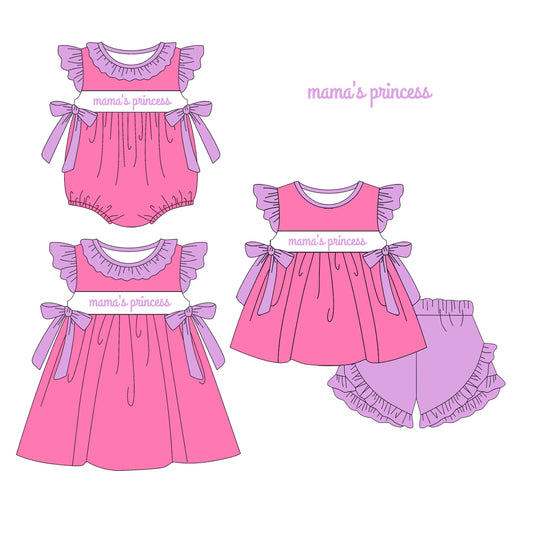Lavender pink mama's princess tunic shorts girls clothes