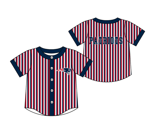 3.5 CUSTOM MOQ 5 Cute Kids Clothing Baby Kids Red Blue Stripe Short Sleeve Team T-shirts Top