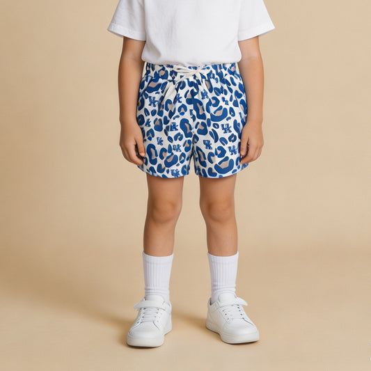 SS0802 RTS NO MOQ （In stock）Blue leopard U K adult women team active shorts