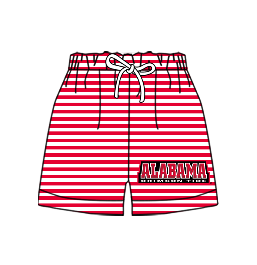 CUSTOM MOQ 5 Cute Comfortable Clothing For Kids Baby Kids Summer Red Stripe Bottom Team Shorts