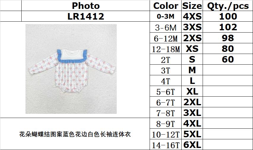 RTS no moq  LR1412 Kids girls autumn clothes long sleeve with romper