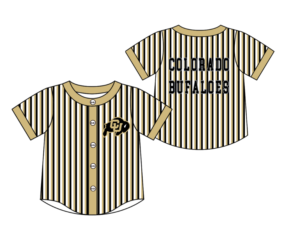 3.5 CUSTOM MOQ 5 Cute Kids Clothing Baby Kids Khaki Black Stripe Short Sleeve Team T-shirts Top