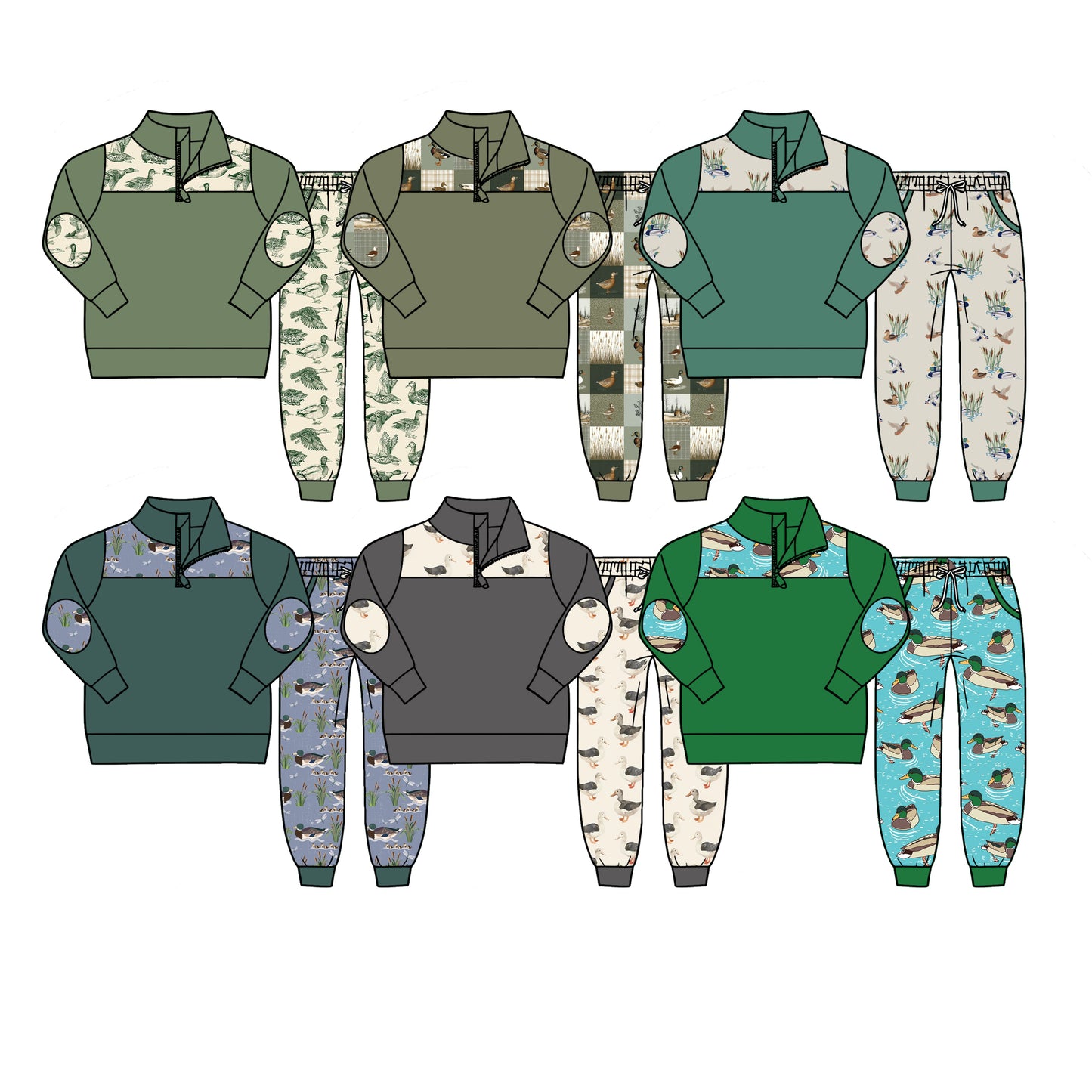 4.27 Pre order No Moq Baby Boys Long Sleeve Camo Zip Pullover Top Pockets Jogger Clothes Sets