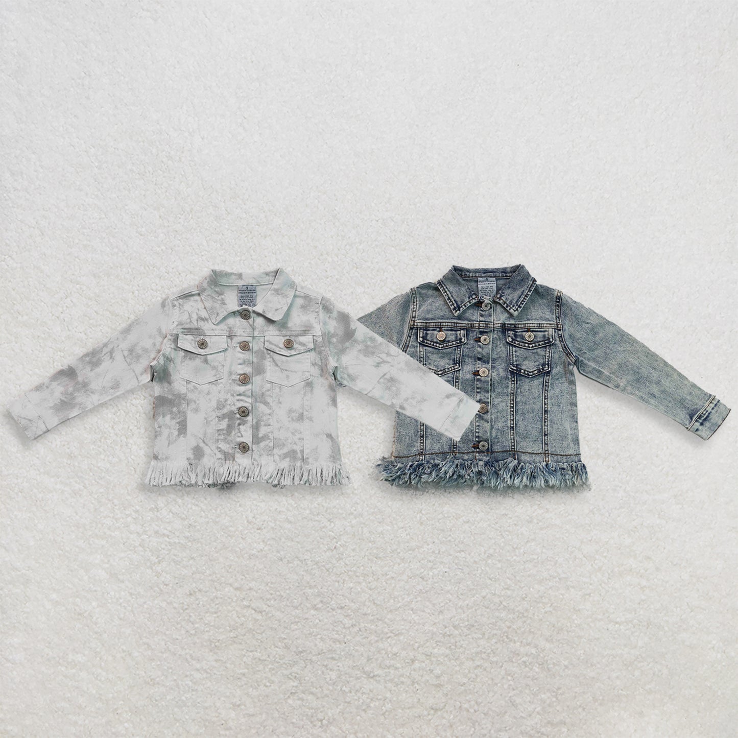 RTS Sibling Baby Girls Cute Long Sleeve Button Denim Jacket Front Pockets