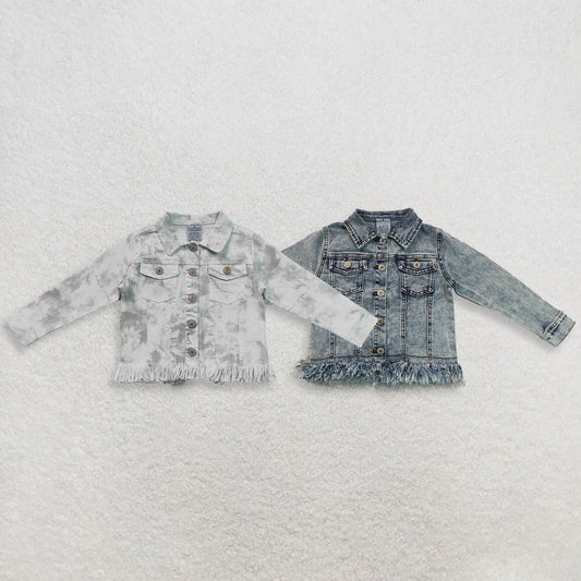 RTS Sibling Baby Girls Cute Long Sleeve Button Denim Jacket Front Pockets