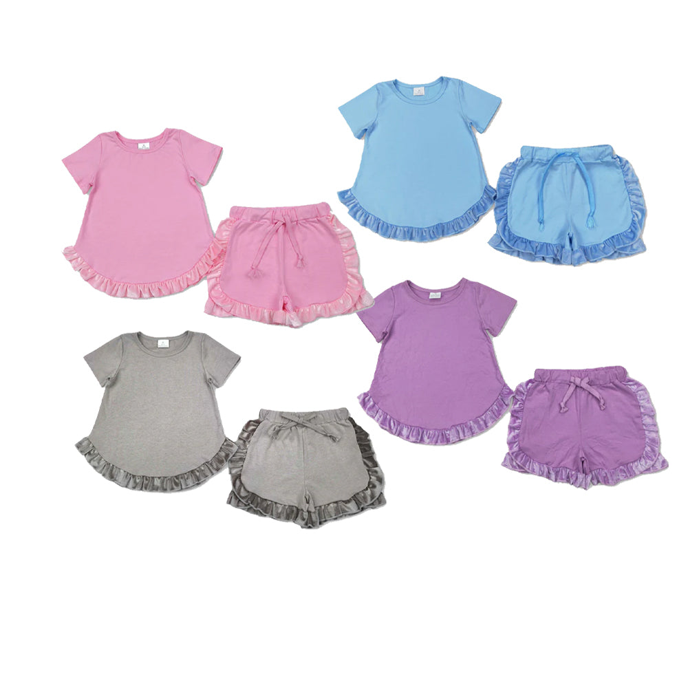 RTS Sibling Kids Girls Summer Clothes short sleeves ruffle kids girls summer clothes