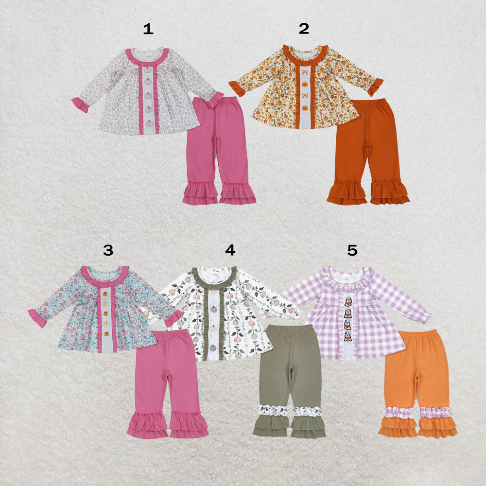 RTS Sibling Long sleeves pumpkin tunic pants girls fall clothes
