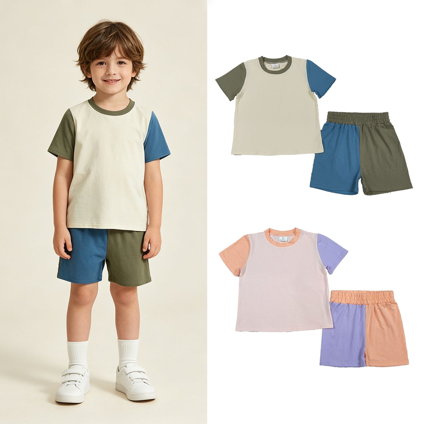 RTS Sibling Solid short sleeves cotton kids girls summer outfits