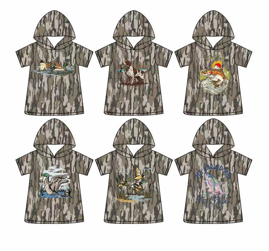 4.3 Pre order No Moq Baby Boys Short Sleeve Southern Olive Camo Ducks Hunting Hoodies Top