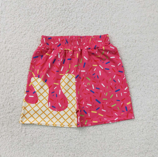 RTS Sibling milk silk Baby Boys Sprinkles Drip Team Print Elastic Waist Casual Shorts Bottom