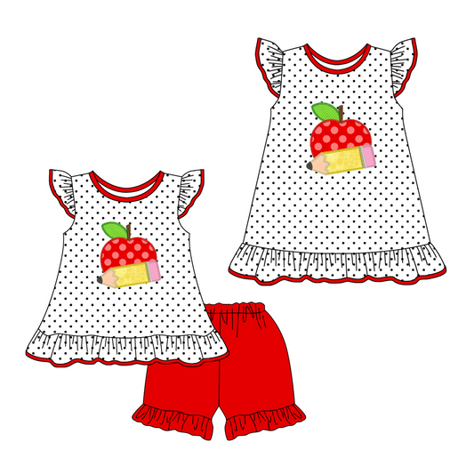 Polka dots apple pencil girls back to school outfits