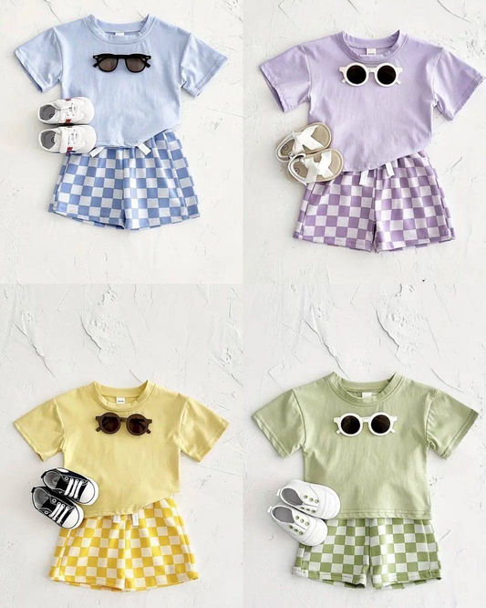 4.28 Pre order baby boy clothes green short sleeve shorts set