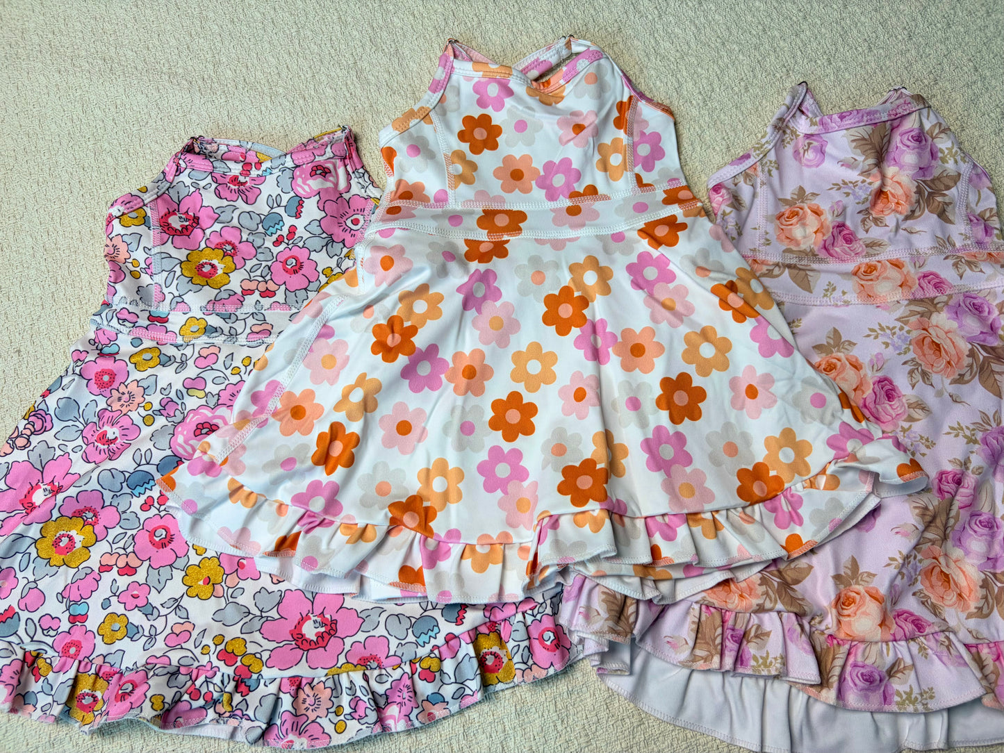 4.30 RST Sibling Straps pink floral ruffle kids girls athletic dresses