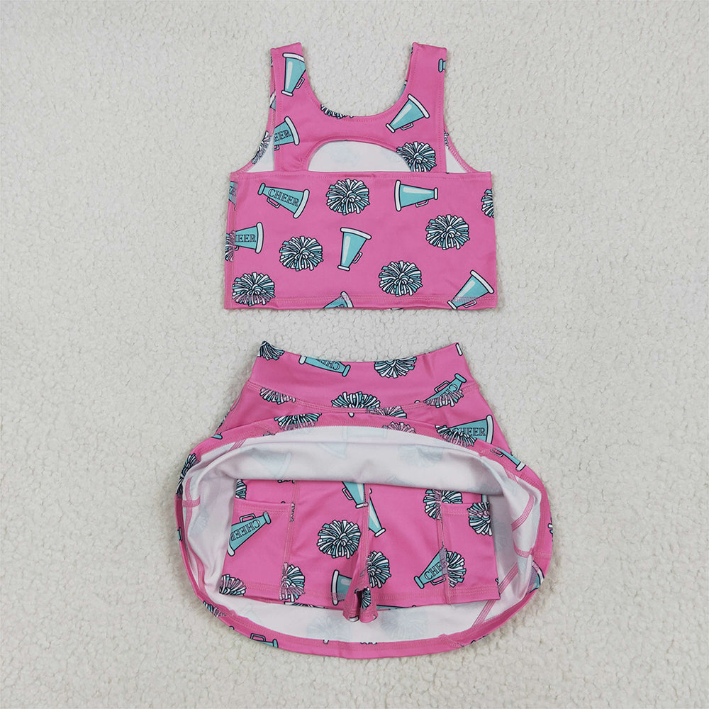 8.25 GSD1924 RTS NO MOQ Baby Girls Summer Yoga Outfits baby girls clothes yoga cheer sleeveless dress