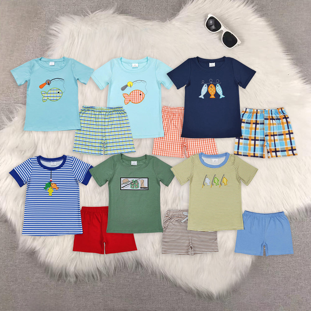 7.30 RTS Sibling Stripe short sleeves fishing top shorts boys clothes