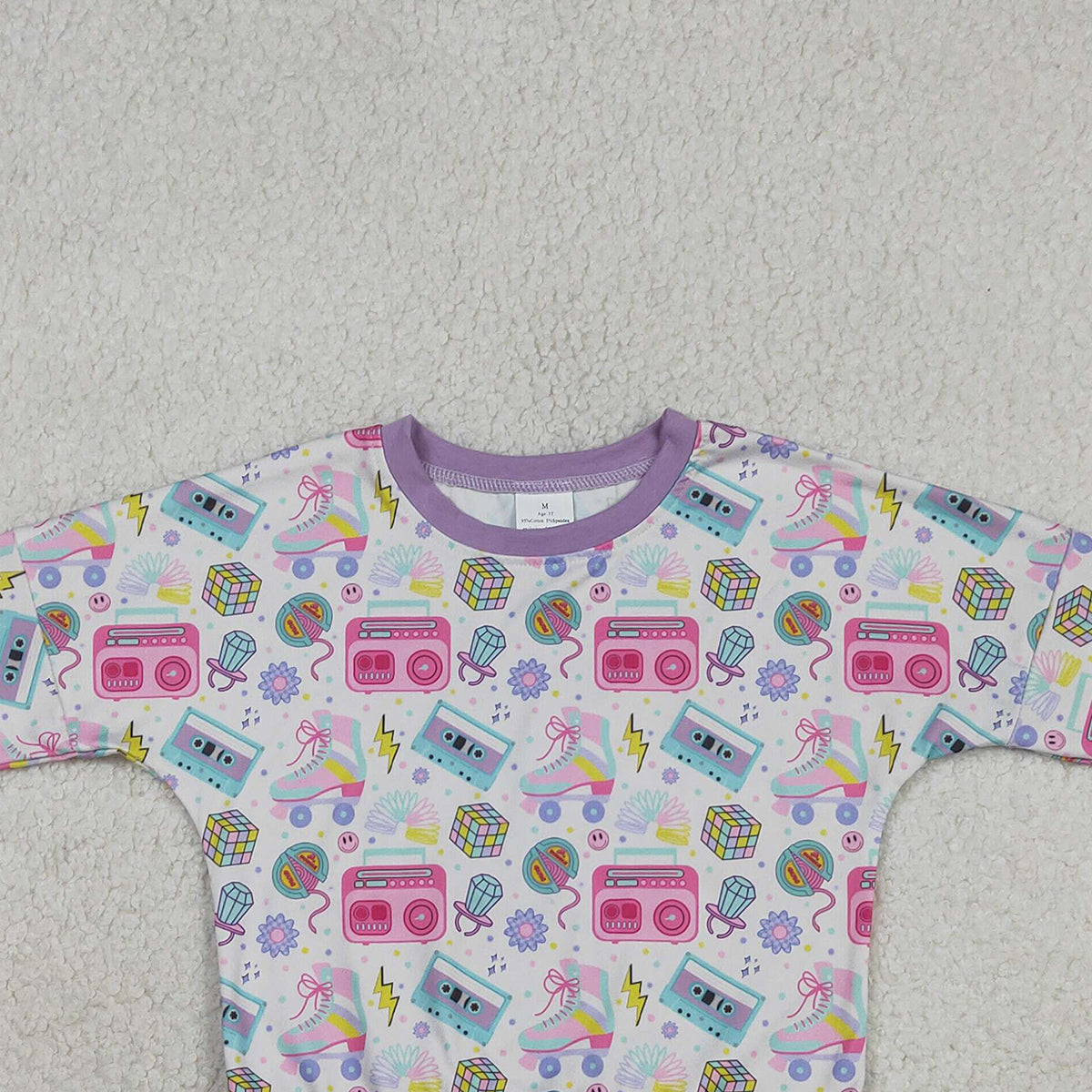 12.30 RTS NO MOQ （In stock）GT1491 Baby Girls Long Sleeve Recorder Flowers T-shirts Top