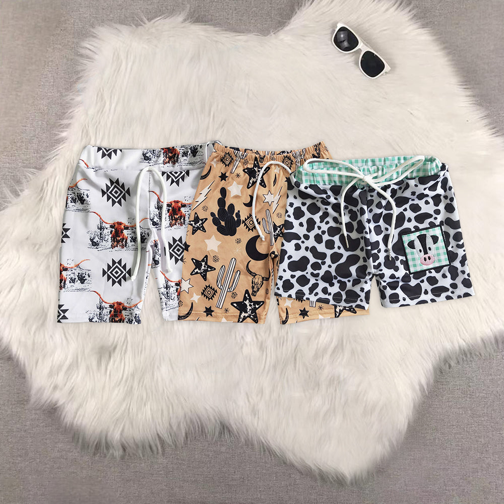 8.14  RTS Sibling Bull skull cactus summer boy swim trunks