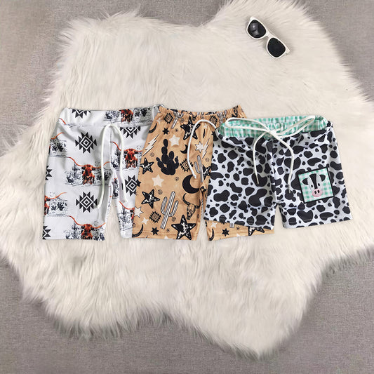 8.14  RTS Sibling Bull skull cactus summer boy swim trunks