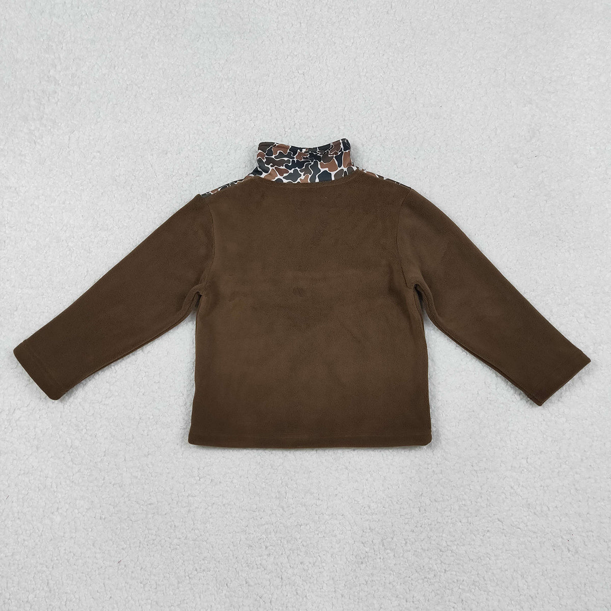 10.16 RTS NO MOQ （In stock）BT1309 Baby Boys Dark Brown Camo Southern Zipper Pullovers Top