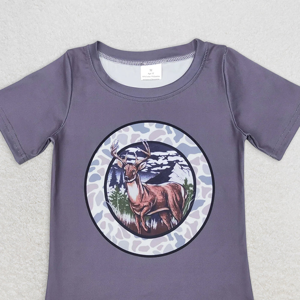 BT0464RTS NO MOQ Baby Boys Summer Tops Baby Boys Deer Camo Hunting Summer Short Sleeve Tee Shirts Tops