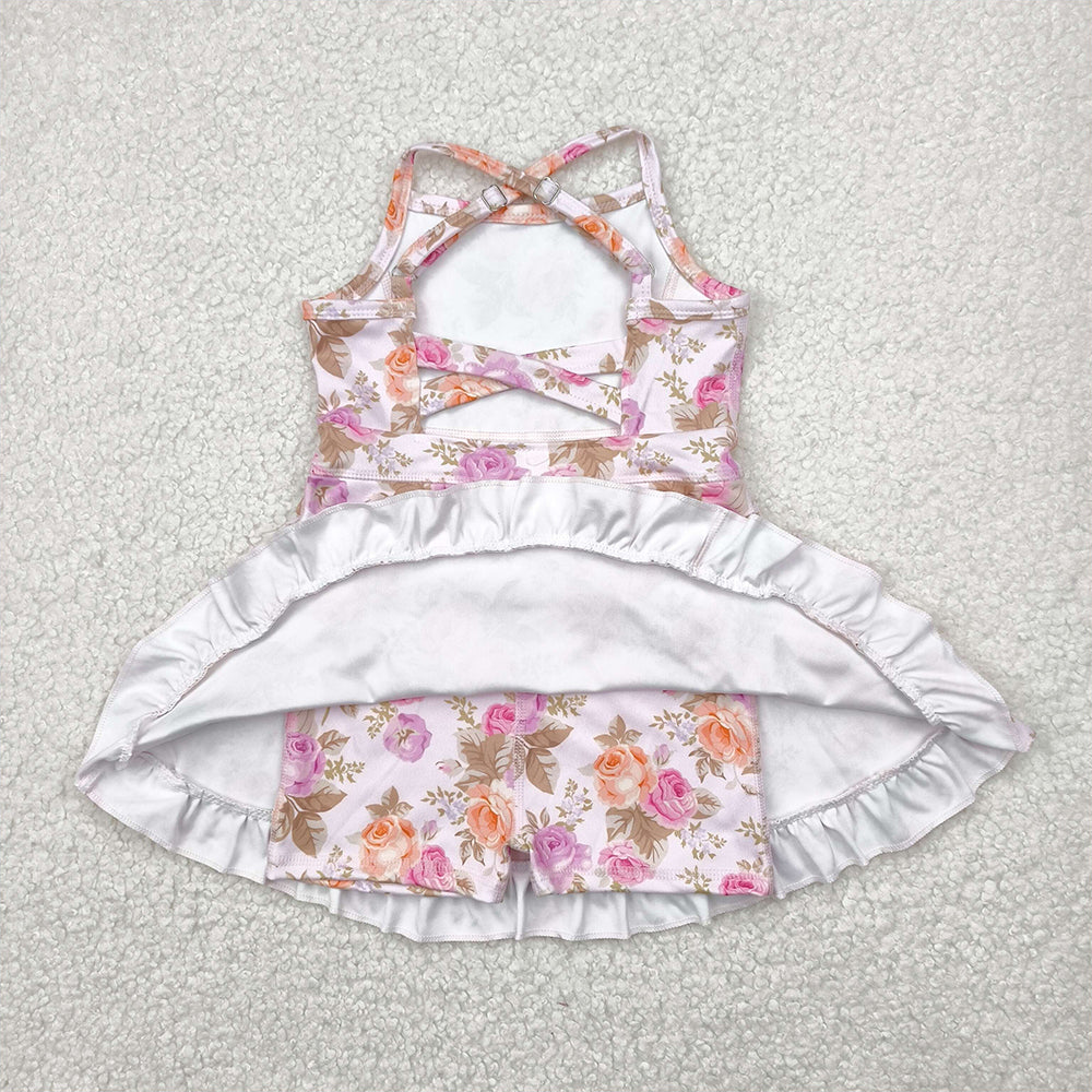 6.27    GSD2280 RTS NO MOQ  Baby Girls Summer Dress baby girl clothes yoga floral sleeveless dress