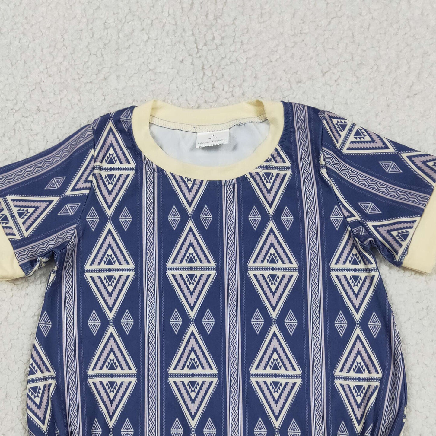 SR3713 RTS NO MOQ （In stock）Baby Boys Short Sleeve Western Aztec Rompers