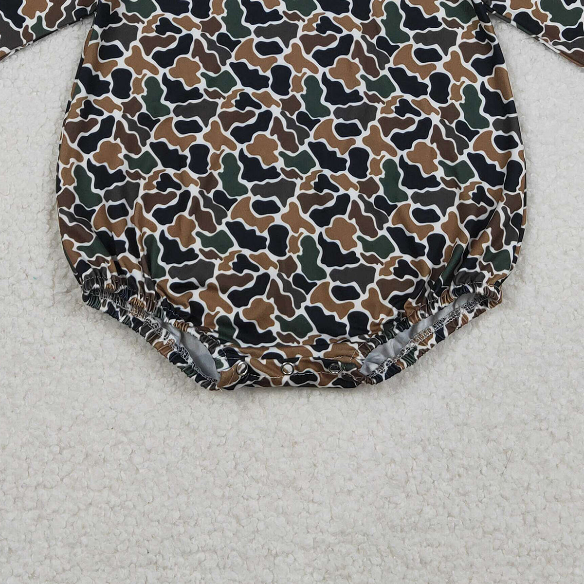 11.22 RTS NO MOQ （In stock）LR2809 Baby Boys Winter Rompers Baby Boys Dark Brown Camo Long Sleeve Southern Rompers