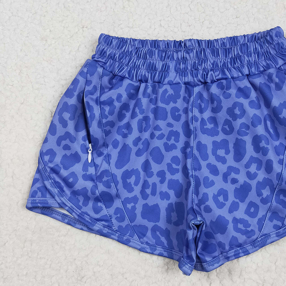 5.01 SS0466RTS NO MOQ Baby Girls Summer Shorts  Blue leopard kids girls summer shorts