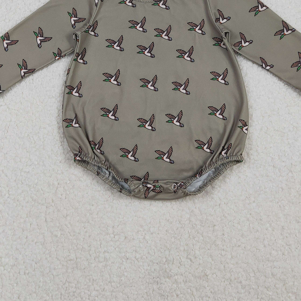 11.6 RTS NO MOQ （In stock）LR2302 Baby Boys Winter Rompers Baby Boys Long Sleeves Ducks Hunting Rompers