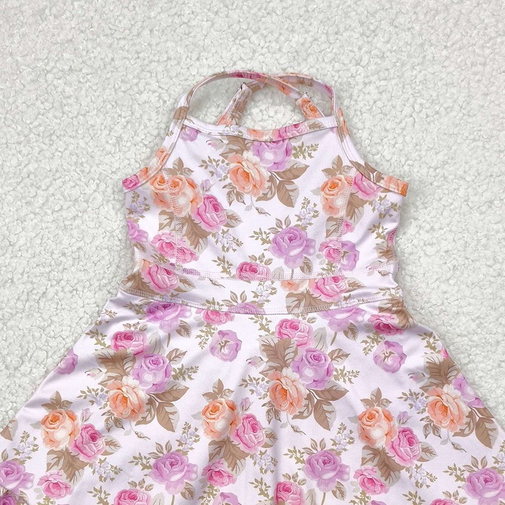 6.27    GSD2280 RTS NO MOQ  Baby Girls Summer Dress baby girl clothes yoga floral sleeveless dress