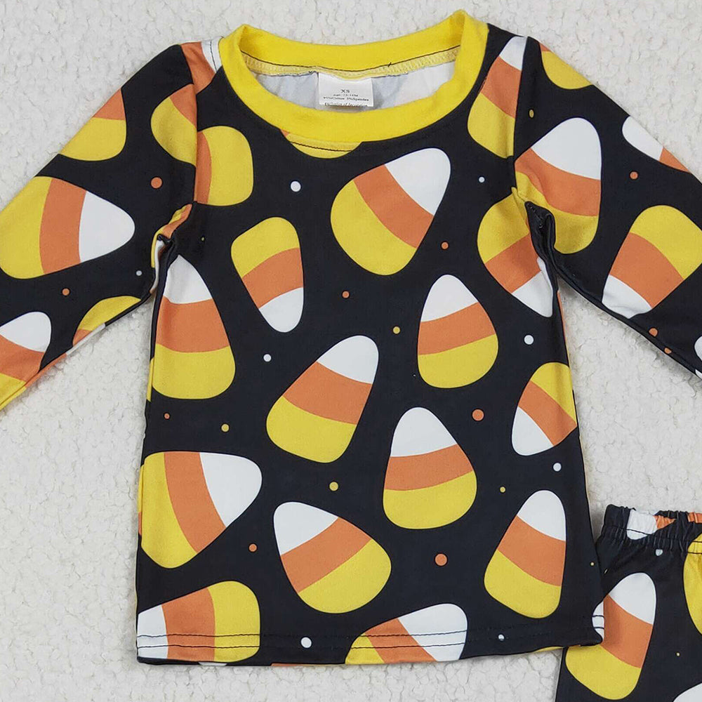 8.13  BLP1066RTS NO MOQ Baby Boys Winter Pajamas Outfits Baby Boys Black Long Sleeves Candy Plaid Top Pant Pajamas Set