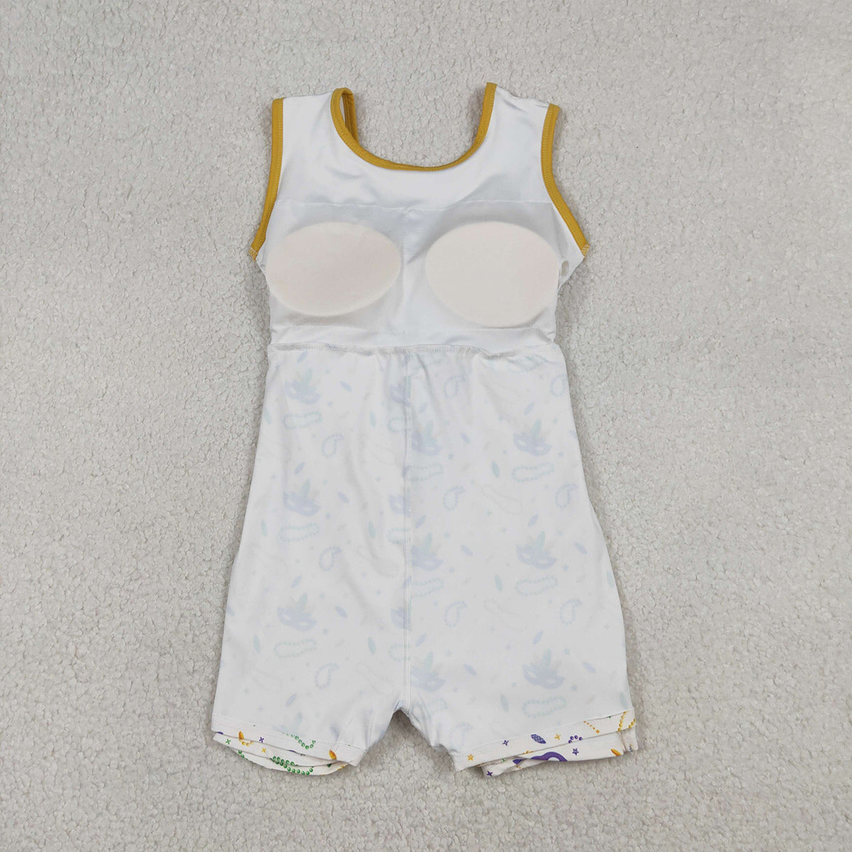 12.20 RTS NO MOQ （In stock）GSD2951 Baby Girls Mardigras Anchors Masks Yoga Shorts Knee Length Dresses