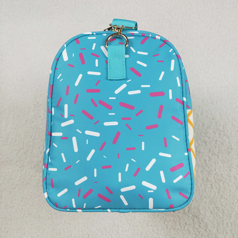 7.10  BA0304 RTS NO MOQ Baby Bags Blue Ice Cream Drip Zipper Gym Bags