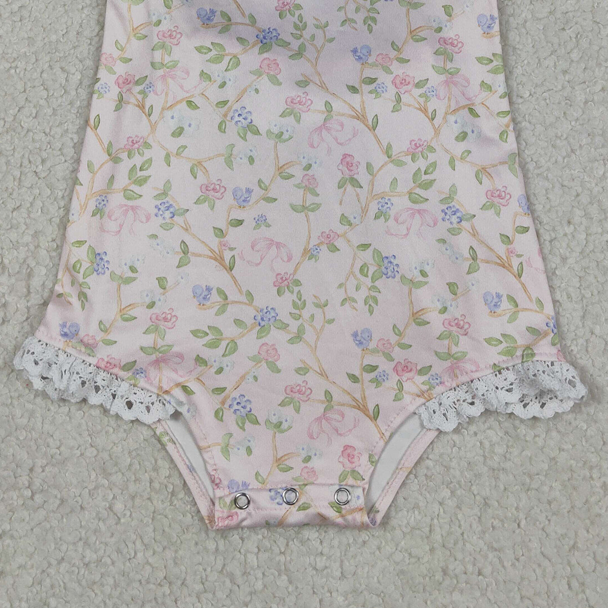 4.14 SR3461 RTS NO MOQ （In stock）Straps lace ruffle floral baby girls summer romper