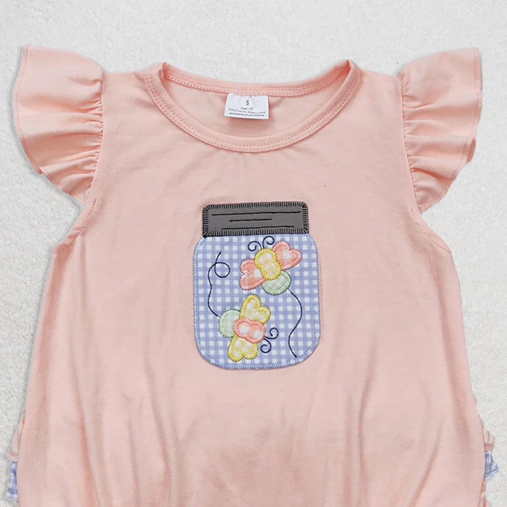 SR1112 RTS NO MOQ Baby Girls Summer Rompers Baby Infant Girls Butterfly Flutter Sleeve Rompers