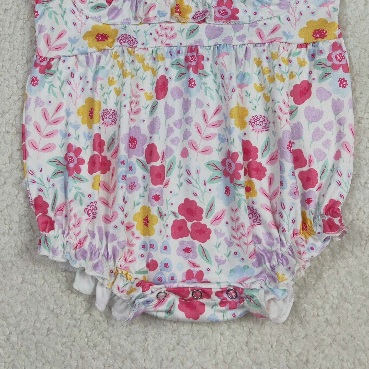 SR4021 RTS NO MOQ （In stock）Ruffle floral baby girls spring summer romper