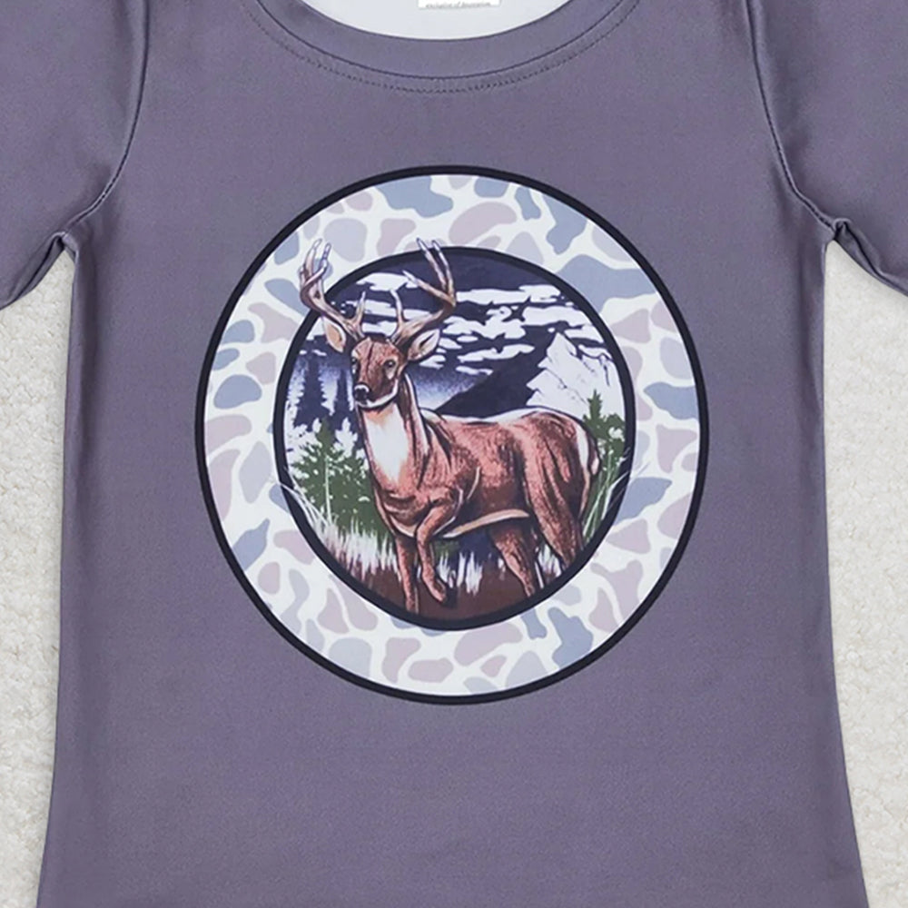 BT0464RTS NO MOQ Baby Boys Summer Tops Baby Boys Deer Camo Hunting Summer Short Sleeve Tee Shirts Tops
