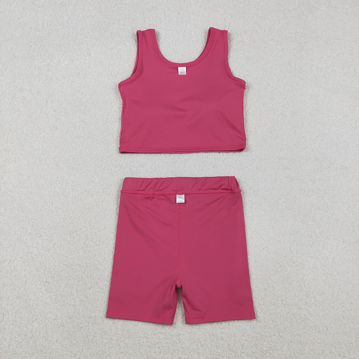 11.7 RTS NO MOQ （In stock）GSD2657 Baby Girls Pink Vest Top Skirts Shorts Bottom Yoga Active Clothes Set